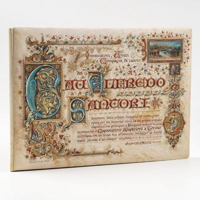Rilegatura Bergamo-torino Album Ricordo Ammiratori, Amici e Compagni di Lavoro del Cavalier Alfre...
