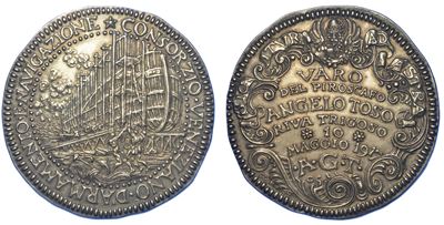 Regno D'italia. Consorzio Veneziano D'armamento e Navigazione. Medaglia in Argento 1917.