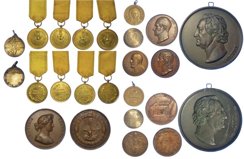 VARIE. Lotto di undici medaglie e una moneta.  - Auction Numismatics - Cambi Casa d'Aste