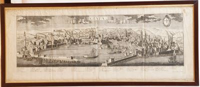 Johann Georg Hertel (1719-1768)- F.b. Werner Silesius. Genua. Veduta della Città di Genova dal Ma...