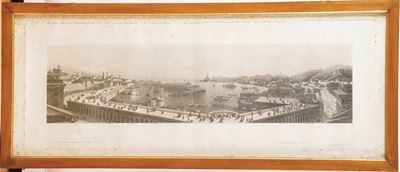 Vallardi Antonio- Altaria Ferdinando e Figlio. Genova, Grande Veduta del Porto Vista da Palazzo R...