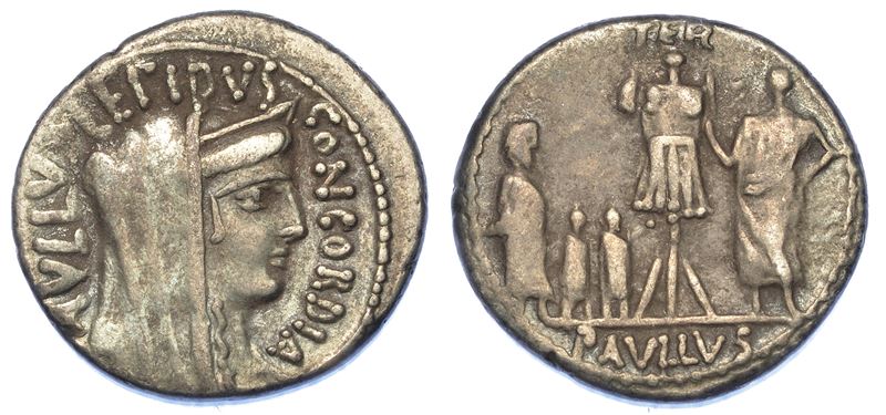AEMILIA. L. Aemilius Lepidus Paullus, 62 a.C. Denario.  - Asta Numismatica - Cambi Casa d'Aste