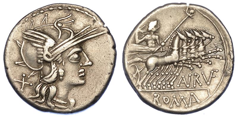 AURELIA. Aurelius Rufus o Annius Rufus, 144 a.C. Denario.  - Asta Numismatica - Cambi Casa d'Aste