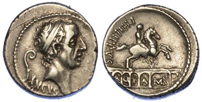 Marcia. L. Marcius Philippus, 57 a.C. Denario