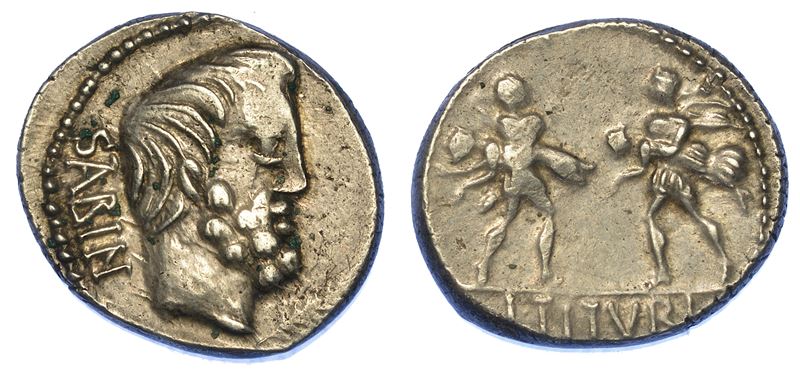 TITURIA. L. Titurius L. f. Sabinus, 89 a.C. Denario.  - Asta Numismatica - Cambi Casa d'Aste