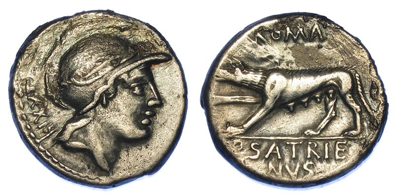 SATRIENA. P. Satrienus, 77 a. C. Denario.  - Asta Numismatica - Cambi Casa d'Aste