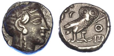 Attica - Atene. Tetradracma, Dopo il 449 a.C.