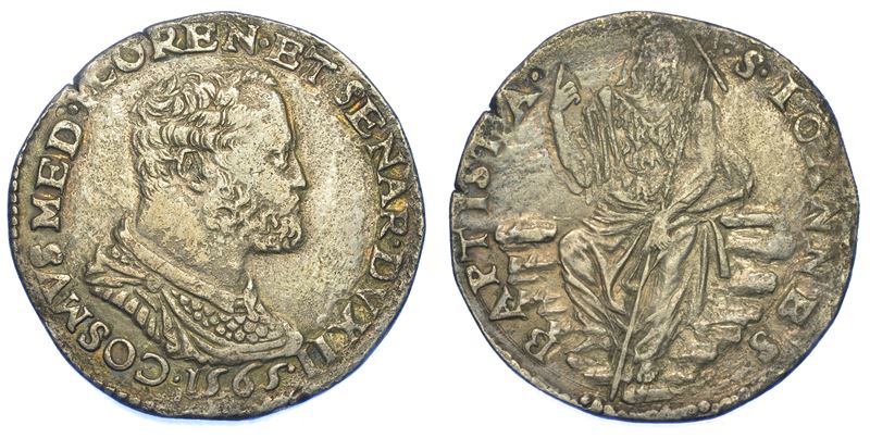 FIRENZE. COSIMO I DE' MEDICI, 1537-1574. Testone 1565.  - Asta Numismatica - Cambi Casa d'Aste