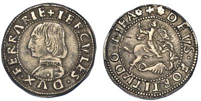 Ferrara. Ercole i D'este, 1471-1505. Grossone.