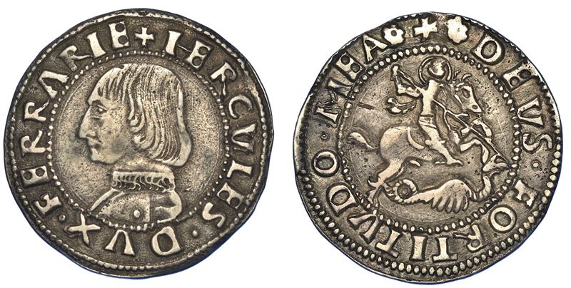 FERRARA. ERCOLE I D'ESTE, 1471-1505. Grossone.  - Asta Numismatica - Cambi Casa d'Aste