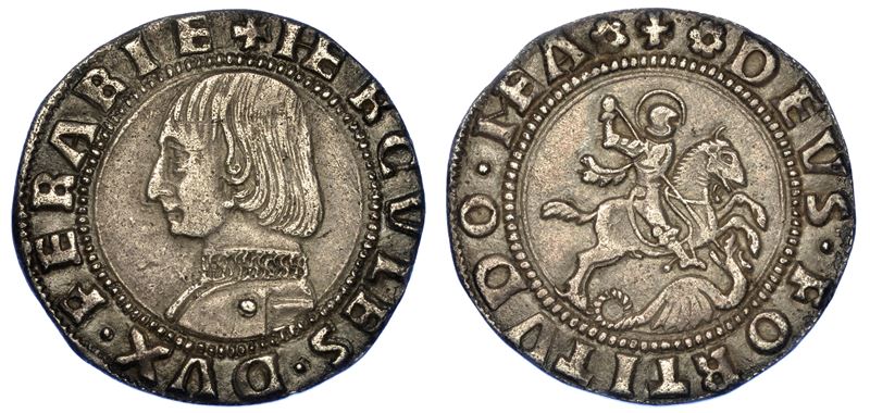 FERRARA. ERCOLE I D'ESTE, 1471-1505. Grossone.  - Auction Numismatics - Cambi Casa d'Aste