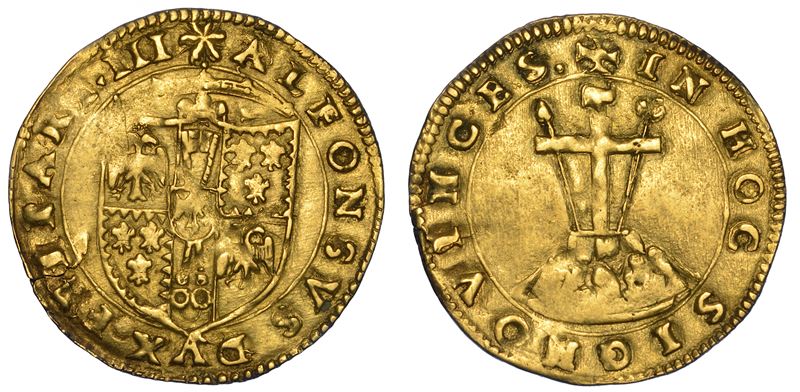 FERRARA. ALFONSO I D'ESTE, 1505-1534. Scudo d'oro.  - Auction Numismatics - Cambi Casa d'Aste