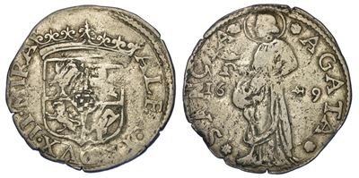 Mirandola. Alessandro II Pico, 1637-1691. Lira 1649.