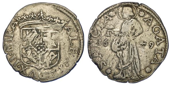 MIRANDOLA. ALESSANDRO II PICO, 1637-1691. Lira 1649.