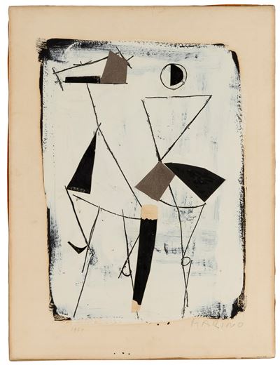 Senza titolo (1959), collage e tempera su carta intelata