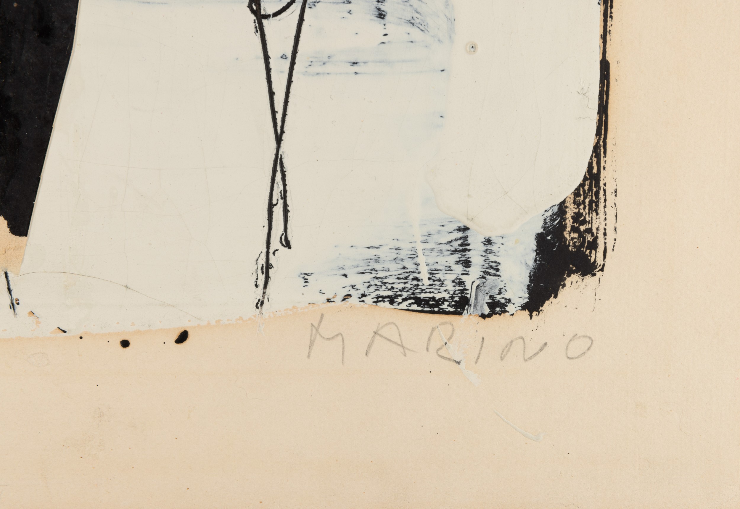 Marino Marini - Senza titolo (1959), collage e tempera su carta intelata