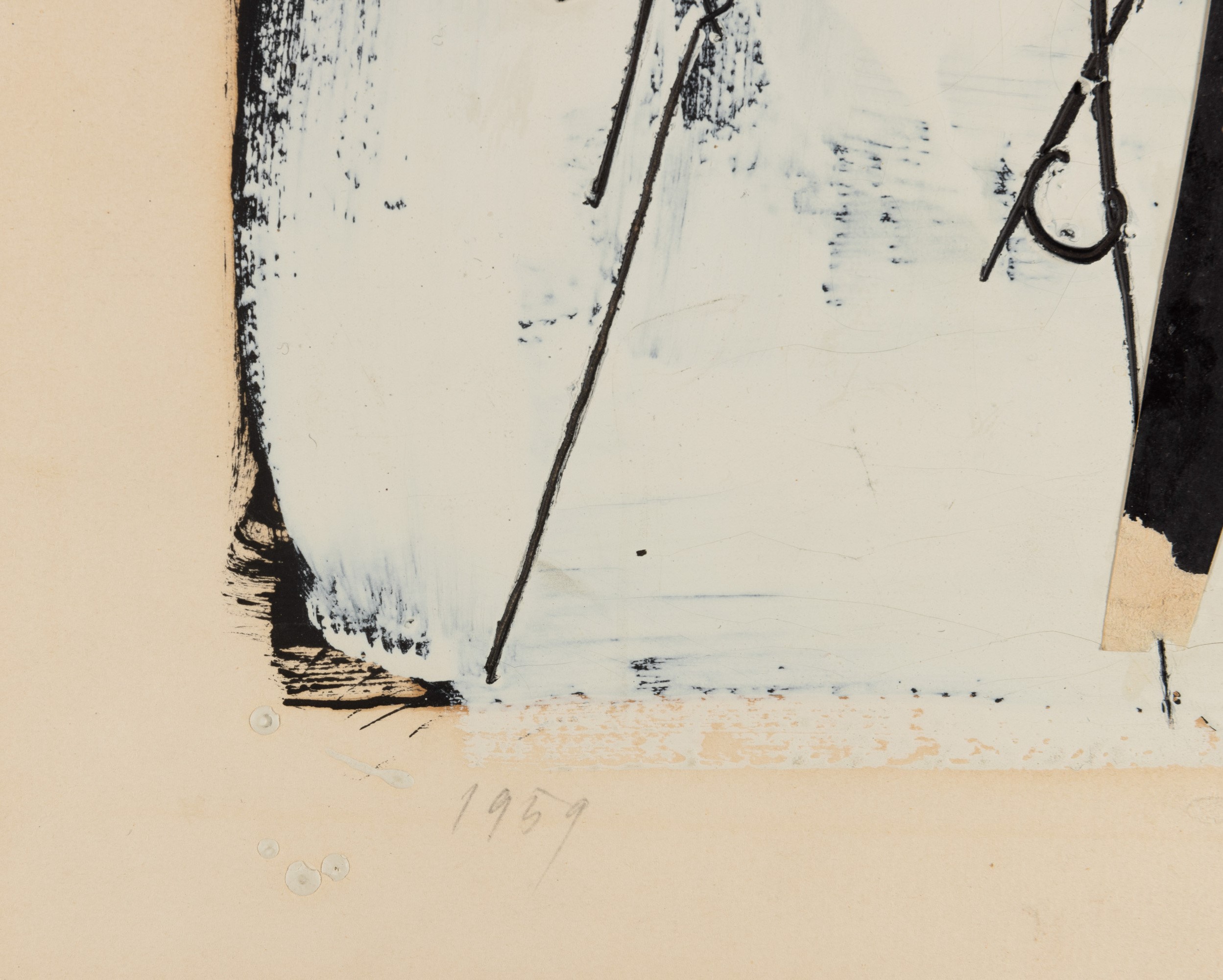 Marino Marini - Senza titolo (1959), collage e tempera su carta intelata