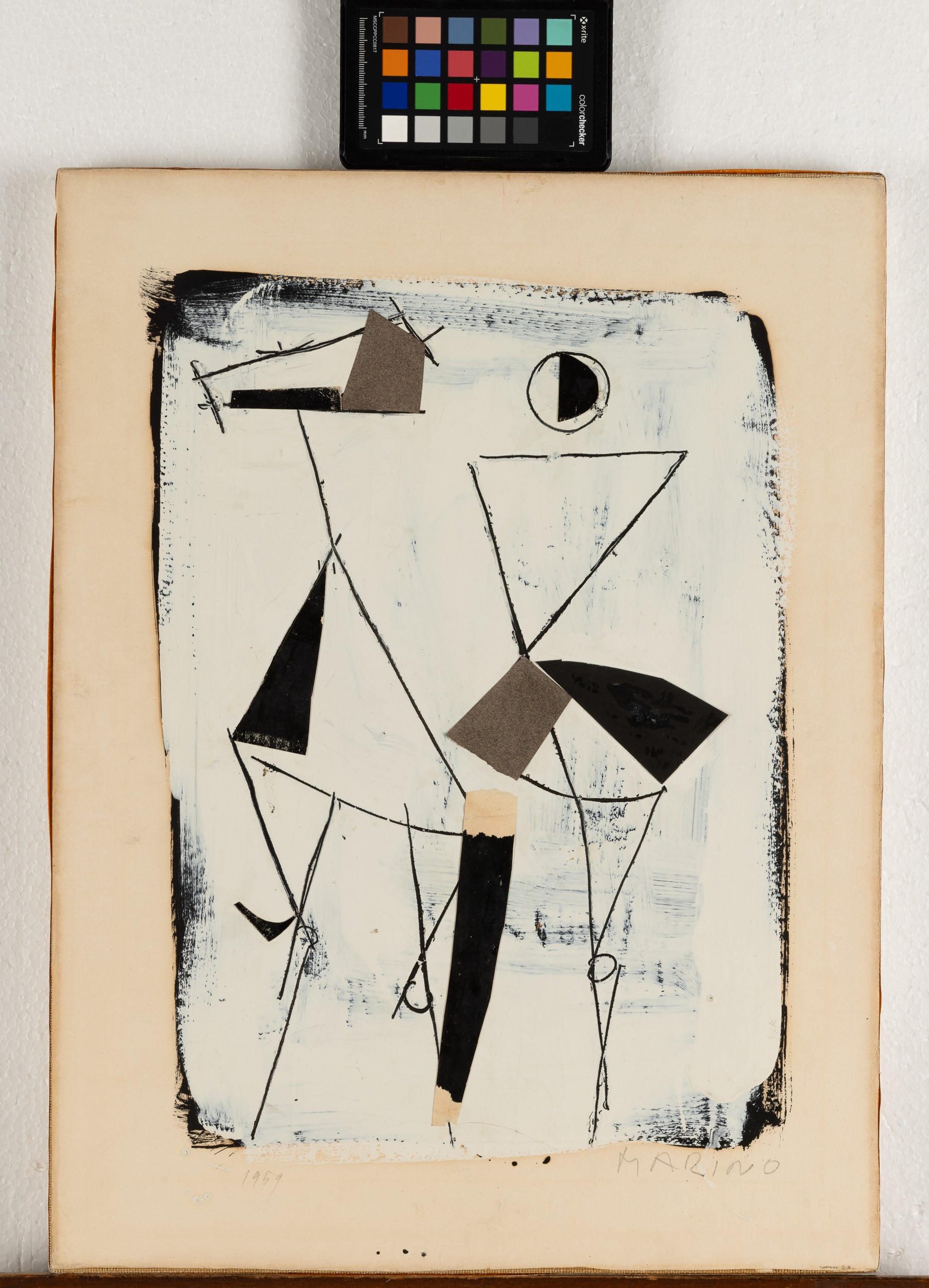 Marino Marini - Senza titolo (1959), collage e tempera su carta intelata