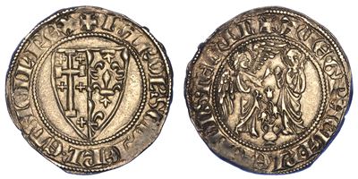 Napoli. Carlo II D’angiò, 1285-1309. Saluto D’argento.