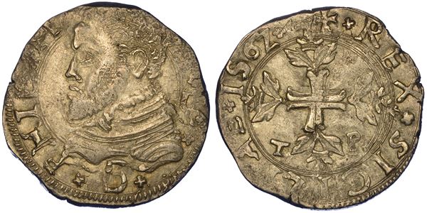 MESSINA. FILIPPO II D’ASBURGO, 1556-1598. Da 3 Tarì 1562.