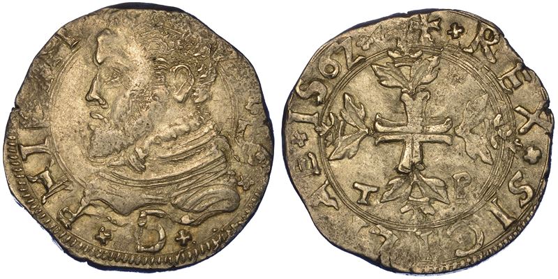 MESSINA. FILIPPO II D’ASBURGO, 1556-1598. Da 3 Tarì 1562.  - Asta Numismatica - Cambi Casa d'Aste