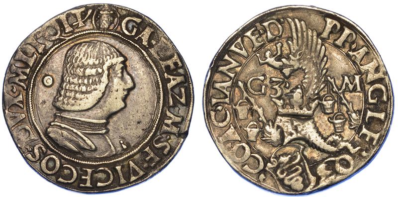 MILANO. GALEAZZO MARIA SFORZA, 1466-1476. Testone (o Lira o Grosso da 20 Soldi).  - Auction Numismatics - Cambi Casa d'Aste