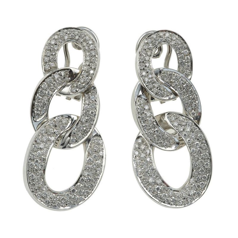 Pair of diamond and gold earrings  - Auction Vintage Jewellery - Cambi Casa d'Aste