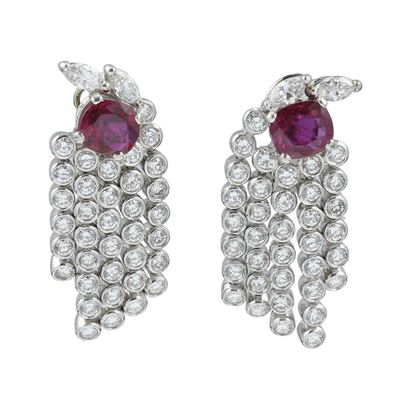 Orecchini con Diamanti e Rubini Thailandia