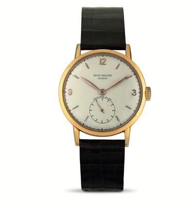 Raro ed Elegante Calatrava Ref 1513 in Oro Giallo 18k, Quadrante Retailer Eberhard Milano, Numeri...