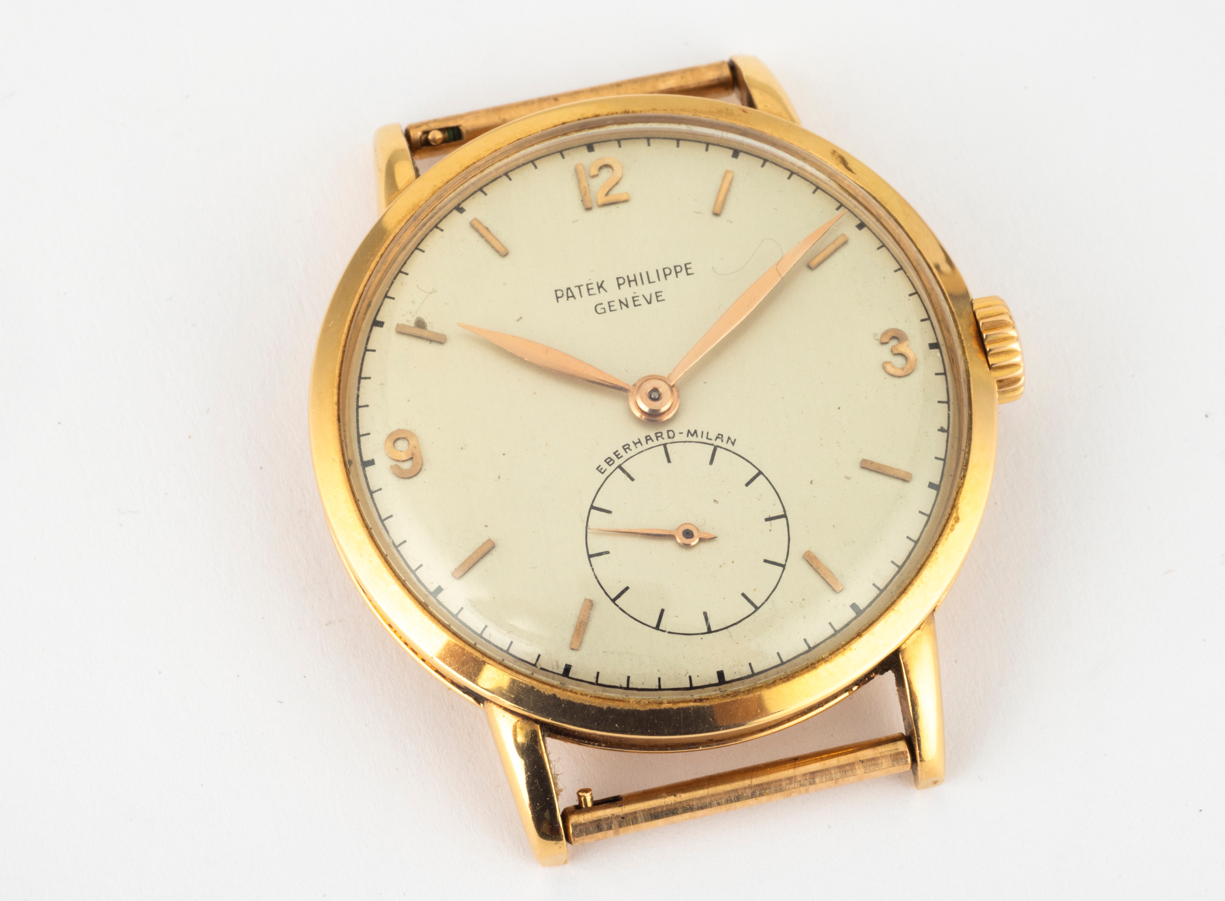 Patek Philippe - Raro ed Elegante Calatrava Ref 1513 in Oro Giallo 18k, Quadrante Retailer Eberha...