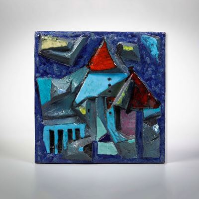 Bassorilievo in ceramica smaltata