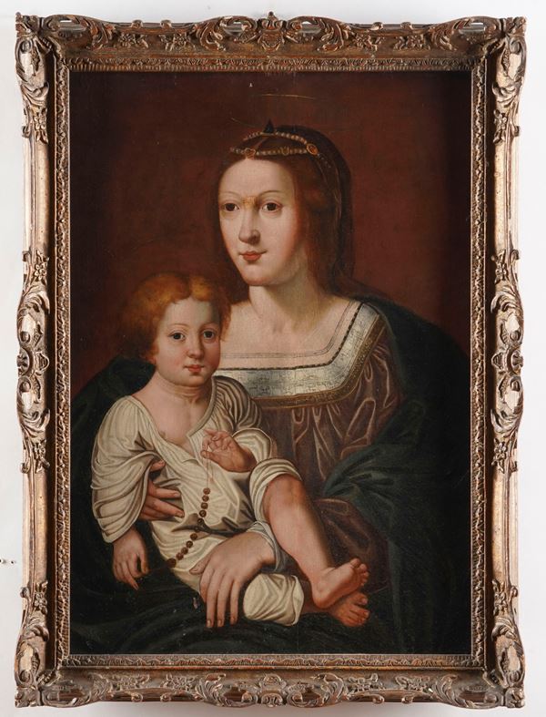 Scuola del XVI-XVII secolo Madonna con Bambino