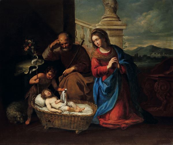 Scuola del XVIII secolo Sacra Famiglia con San Giovannino