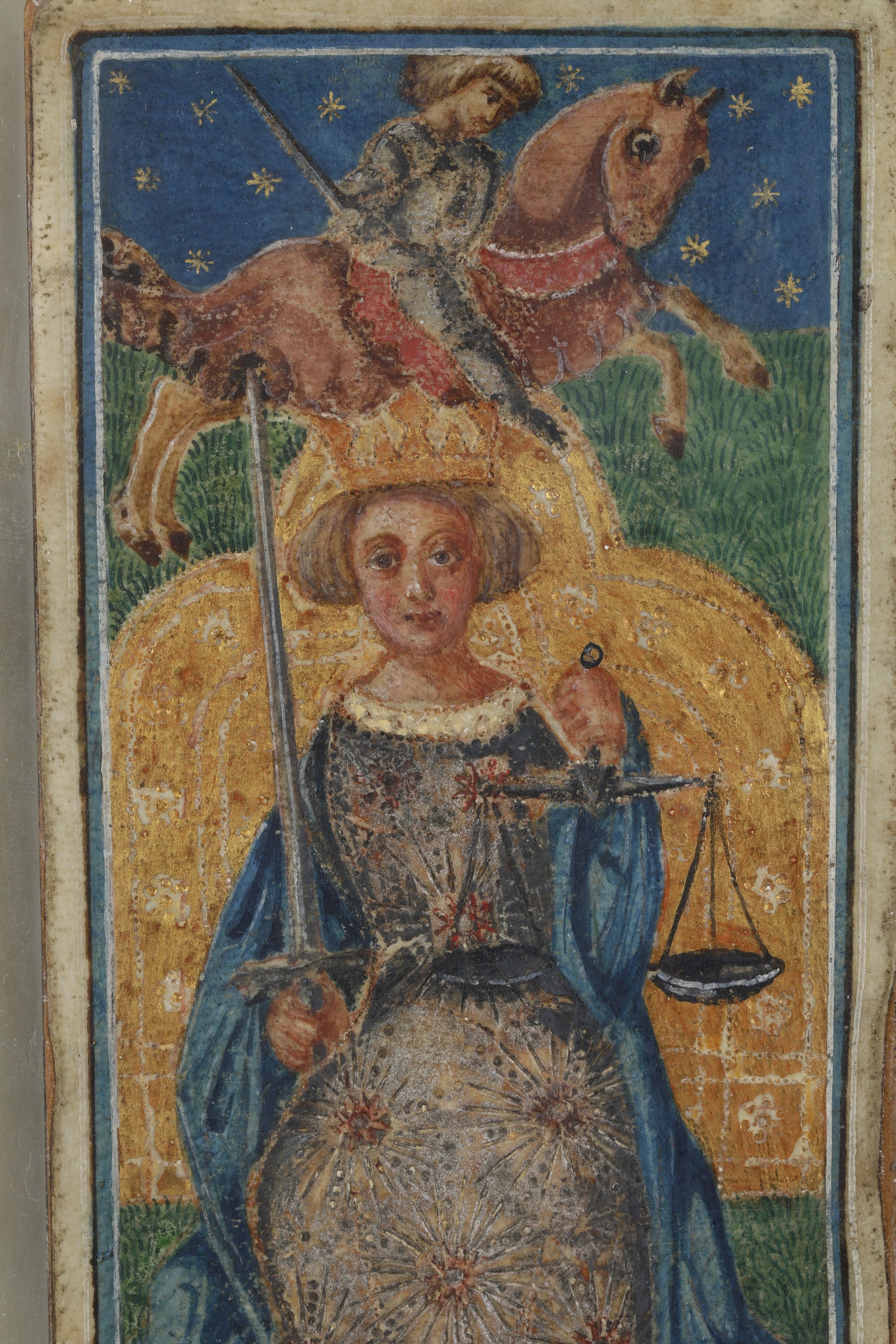 Bonifacio Bembo (attivo tra il 1440 e il 1480) - La Giustizia - tempera e oro su pergamena