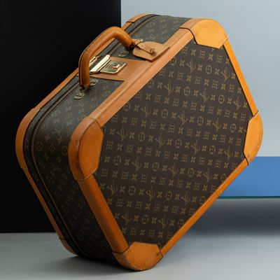 Louis Vintage Lotto di Due Valige Rigide, Piccola 50x40x20 CM, una Macchie All'interno, Rottura V...