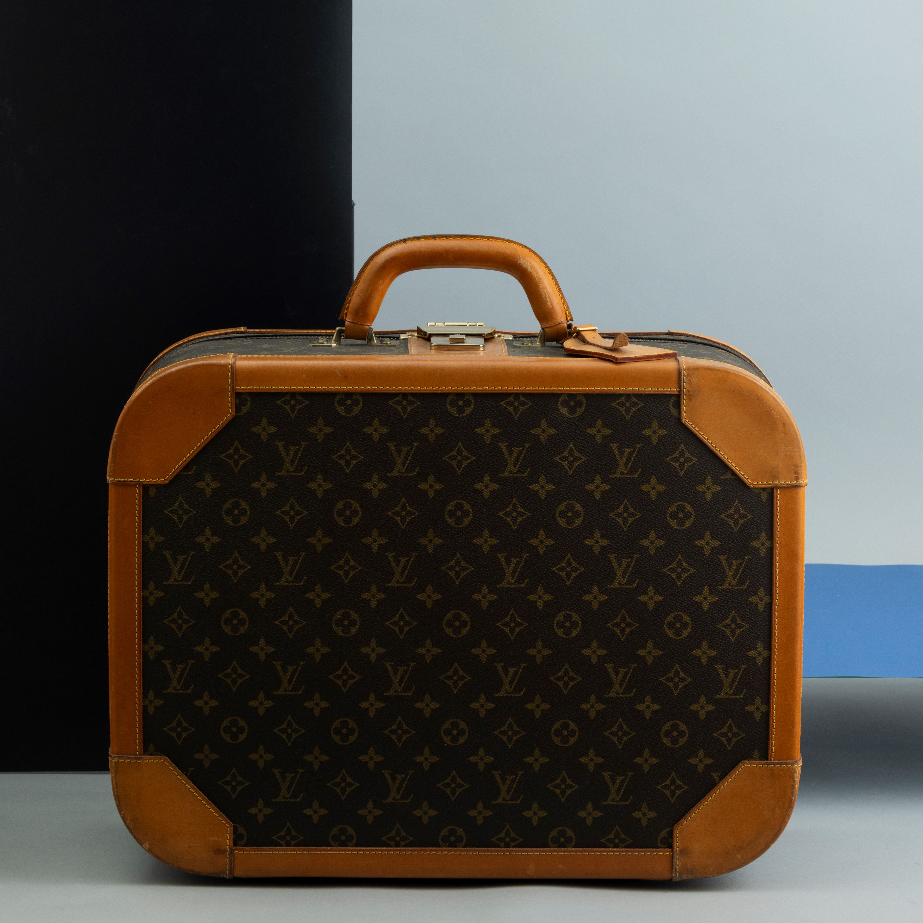 Louis Vintage Lotto di Due Valige Rigide, Piccola 50x40x20 CM, una Macchie All'interno, Rottura V...
