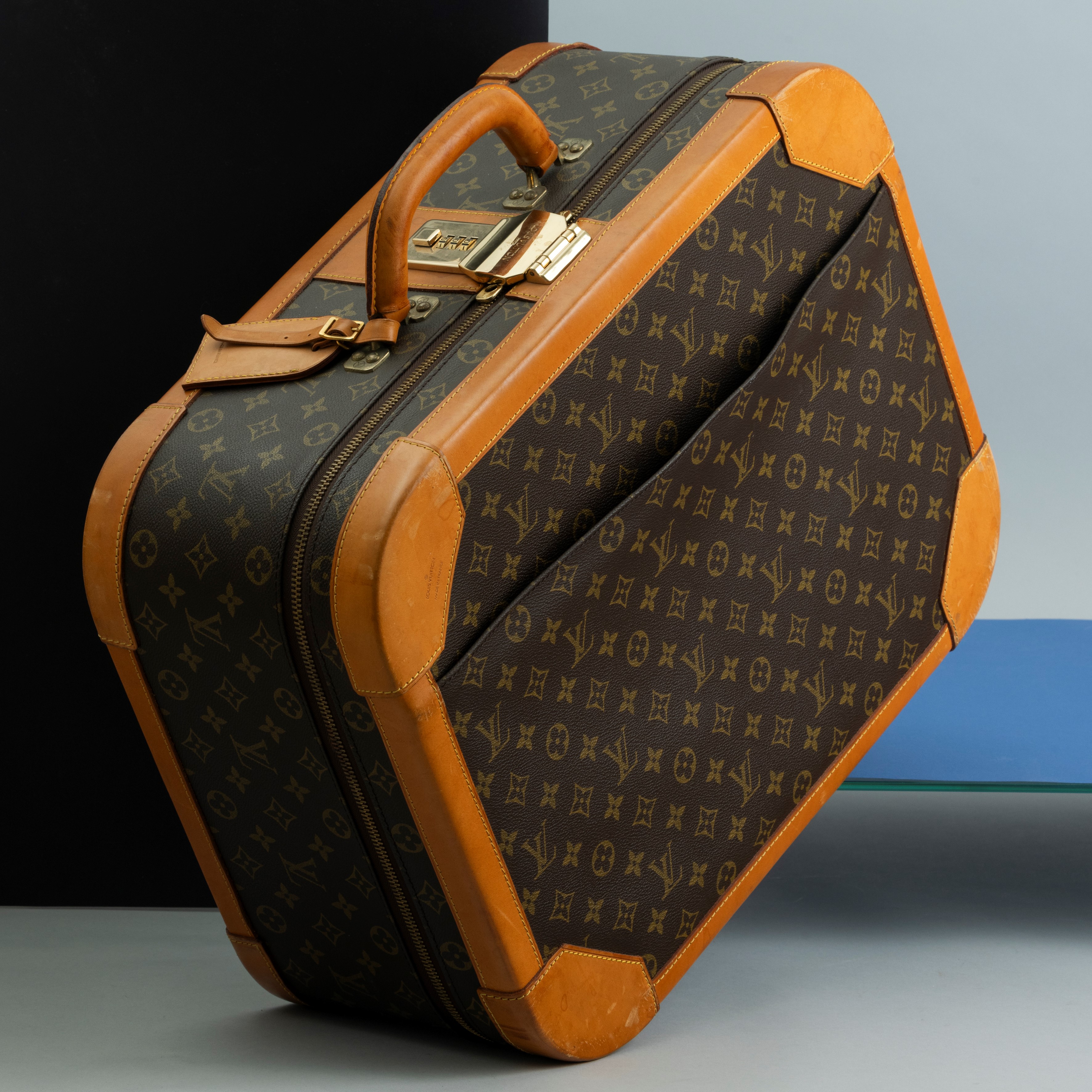 Louis Vintage Lotto di Due Valige Rigide, Piccola 50x40x20 CM, una Macchie All'interno, Rottura V...