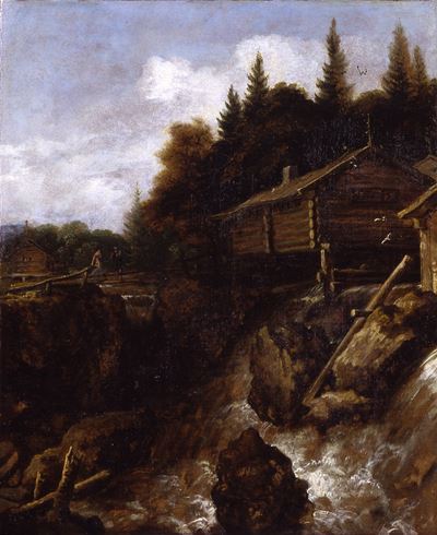 Paesaggio Montano con Cascata