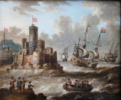 Marina con Velieri e Isola Fortificata