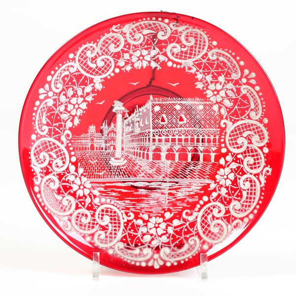 Piatto. Murano, XX secolo. 