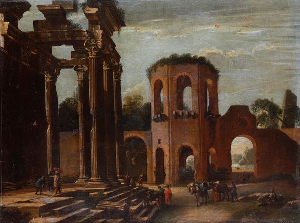 Capriccio con rovine classiche e figure