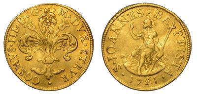 Firenze. Cosimo III De' Medici, 1670-1723. Fiorino 1721.