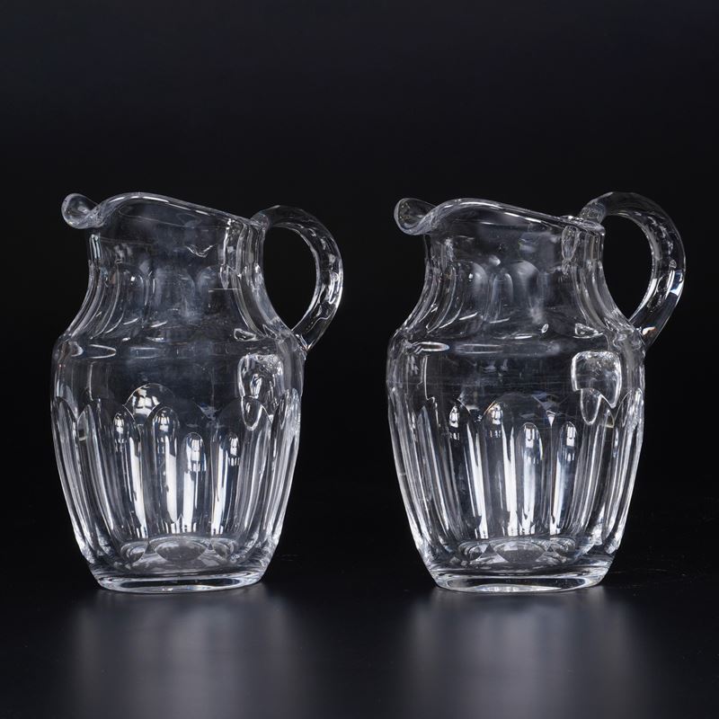 Coppia di brocche incise alla mola, XX secolo  - Auction Ceramics and glass - Cambi Casa d'Aste