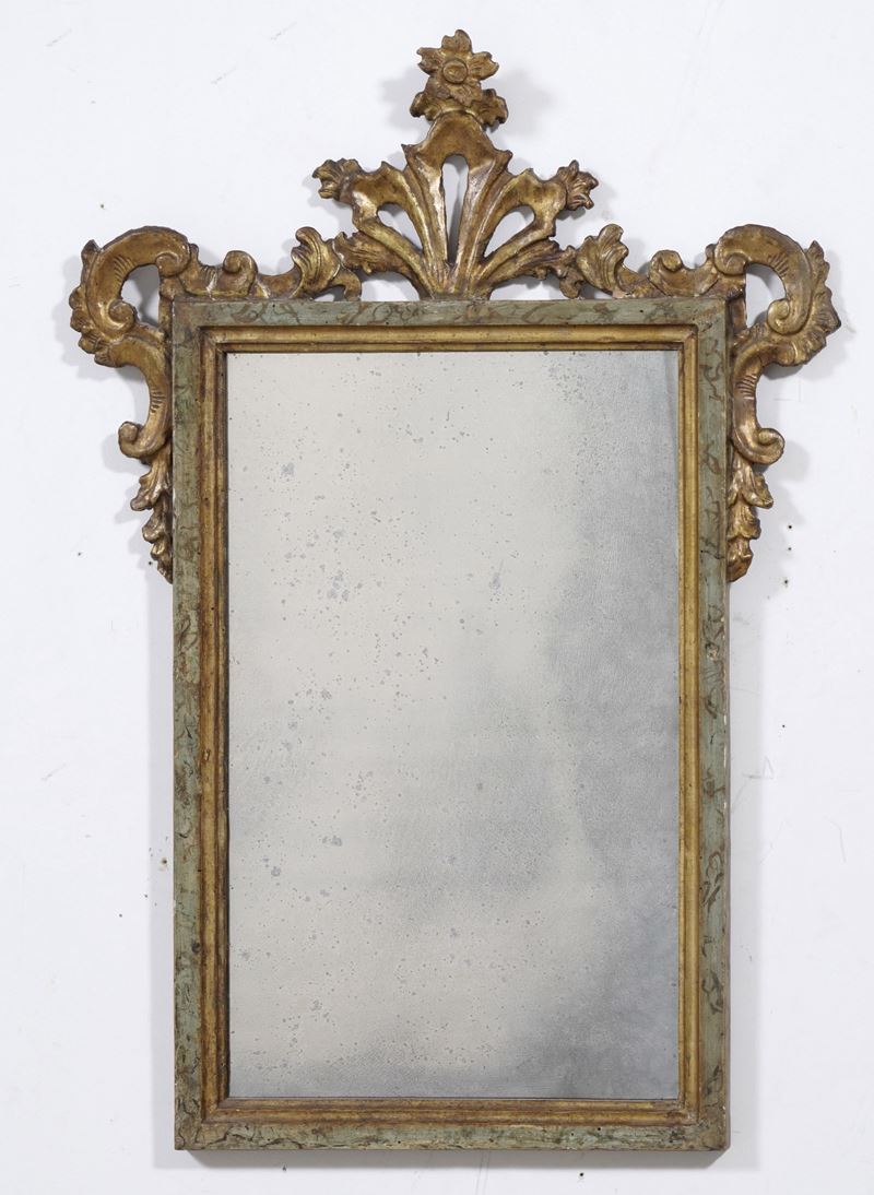 Cornice antica con specchio coevo  - Auction Antique - Cambi Casa d'Aste