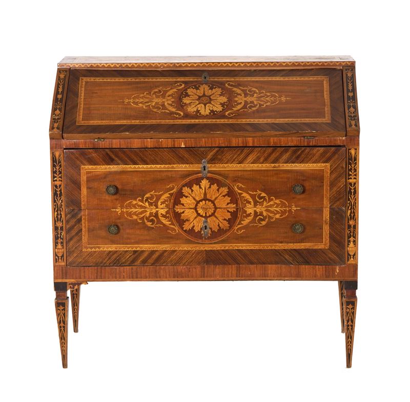 Ribalta lastronata e intarsiata, XX secolo  - Asta Antiquariato - Cambi Casa d'Aste