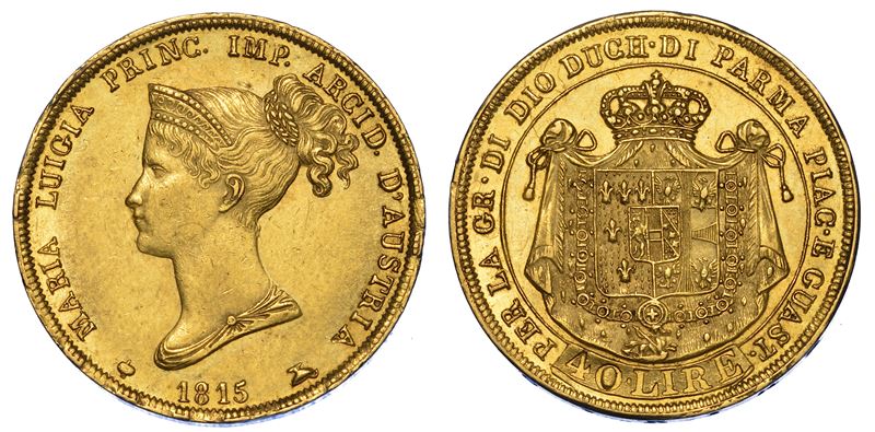 PARMA. MARIA LUIGIA D'AUSTRIA, 1815-1847. 40 Lire 1815.  - Auction Numismatics - Cambi Casa d'Aste