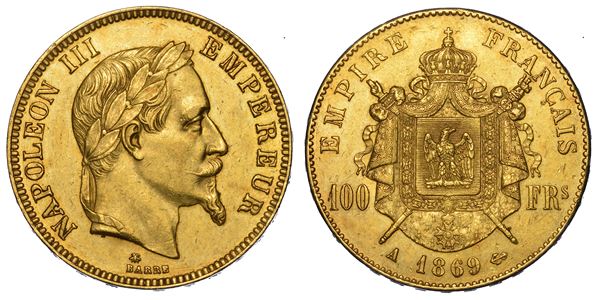 FRANCIA. NAPOLEON III, 1852-1870. 100 Francs 1869. Parigi.