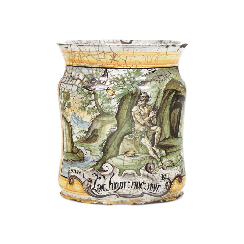 Albarello Napoli, Pasquale Criscuolo, datato 1757   - Auction Majolica and Porcelain - Cambi Casa d'Aste