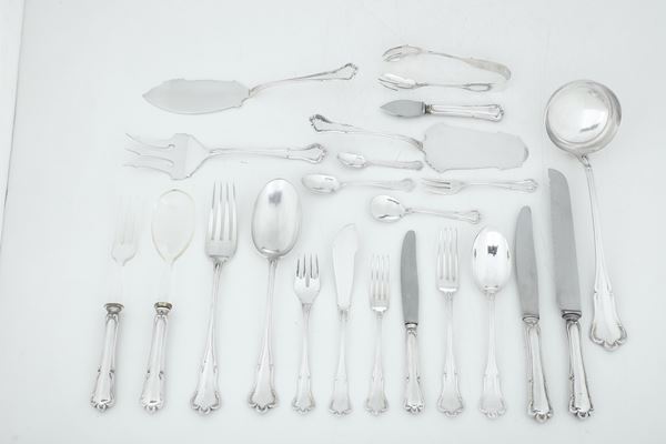 Servizio di posate. Argenteria italiana del XX secolo, argentiere Rino Greggio, Padova