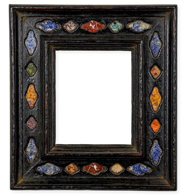 Cornice in Legno Ebanizzato con Pietre Dure. XVIII-XIX Secolo